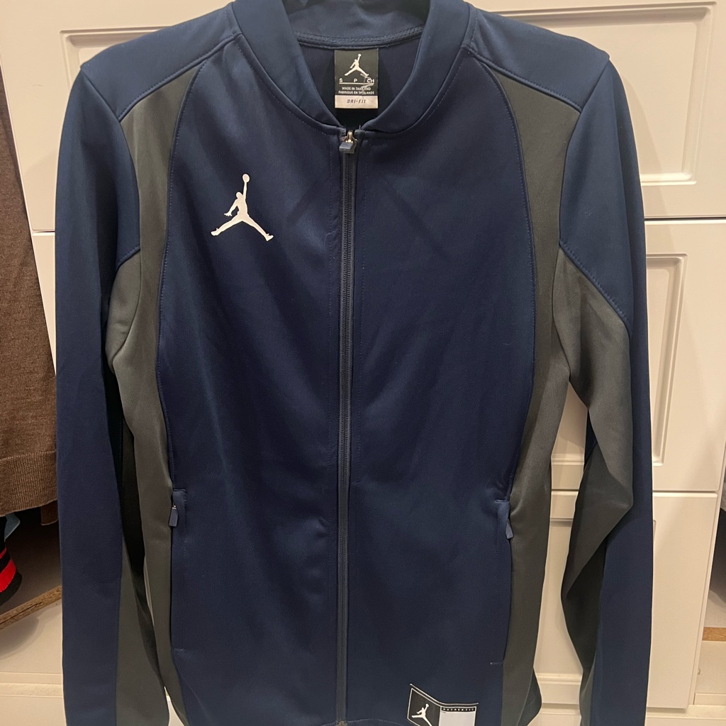 Jordan Navy And Gray Zip Up Track Jacket; Women’s Small